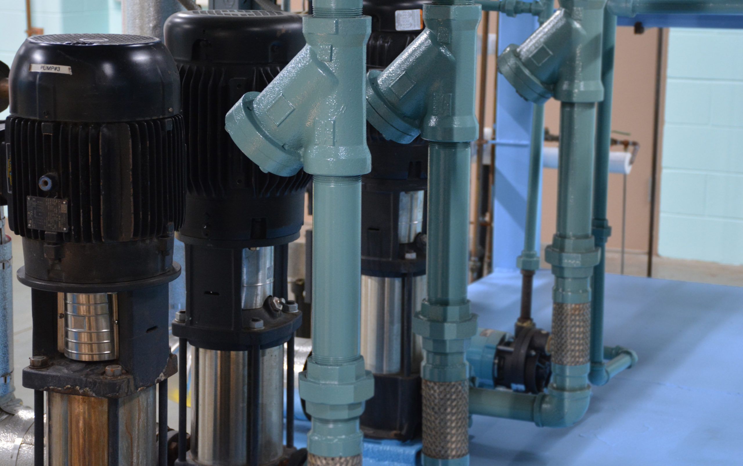 Feedwater pumps on a Cleaver Brooks Deaerator