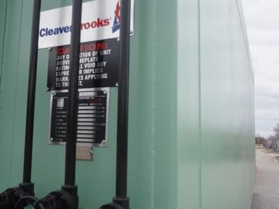 Used 75000 lb/hr O-type watertube boiler data plate